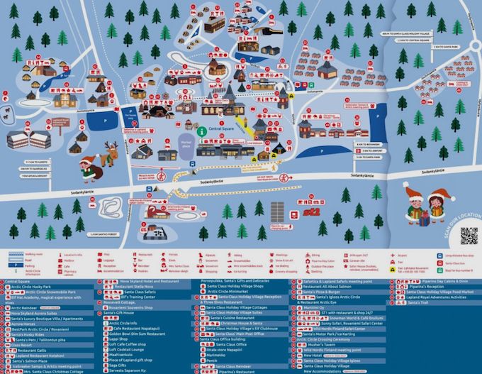 Mapa Santa Claus Village. Anabmon